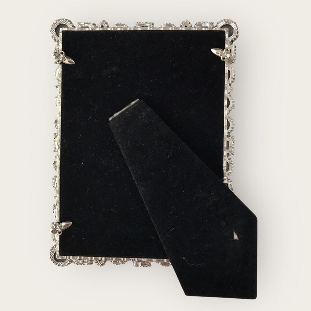 Papyrus Black & Silver Gemstone Picture Frame 5" x 7" Vintage - Picture 5 of 5